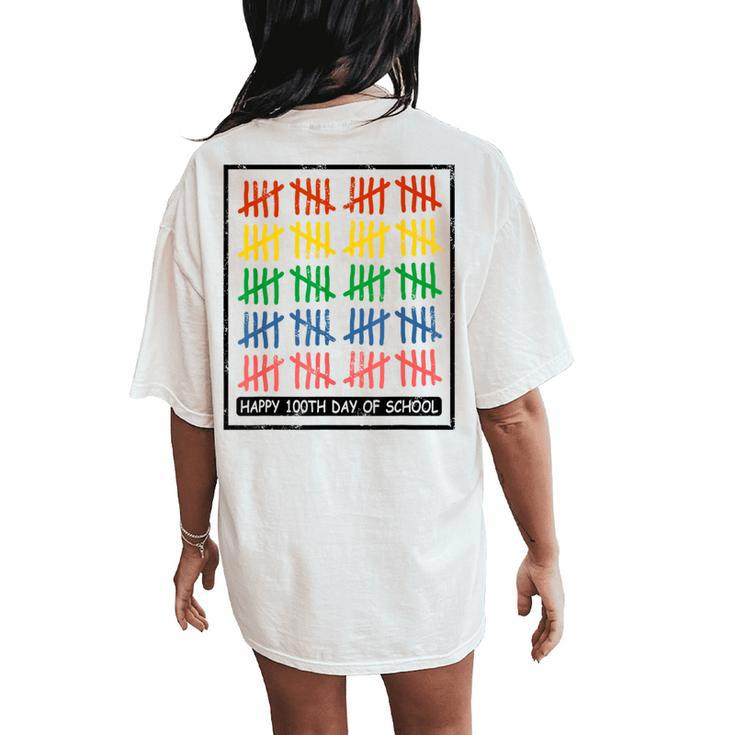 100 Days Smarter Elementary Teacher Student Cute T Women's Oversized Comfort T-Shirt Back Print