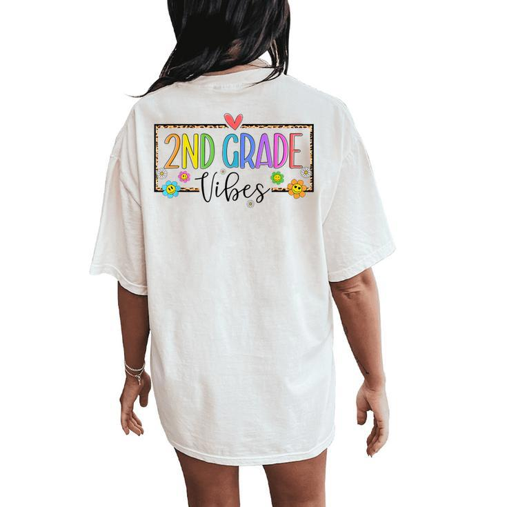2Nd Grade Vibes 2Nd Grade Retro Teacher 1St Day Of School Women's Oversized Comfort T-Shirt Back Print