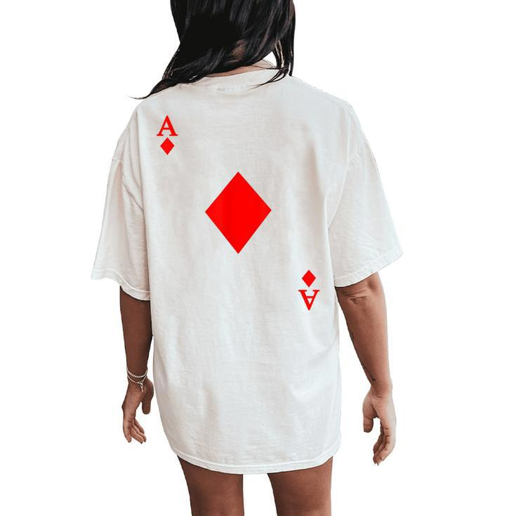 Ace Of Diamond Deck Of Cards Halloween Costume  Women Oversized Back Print Comfort T-shirt