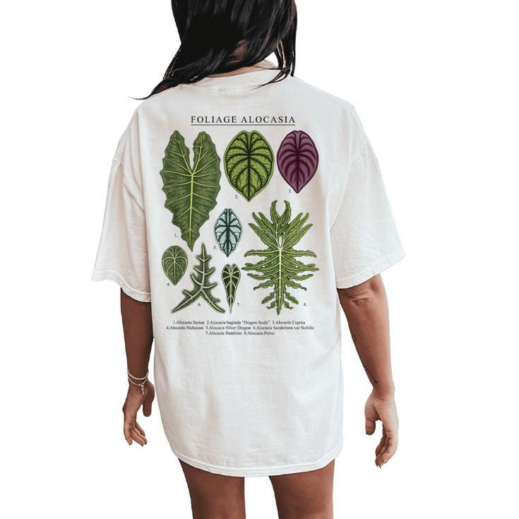 Alocasia Foliage Plants Aroid Lover Anthurium Women's Oversized Comfort T-Shirt Back Print