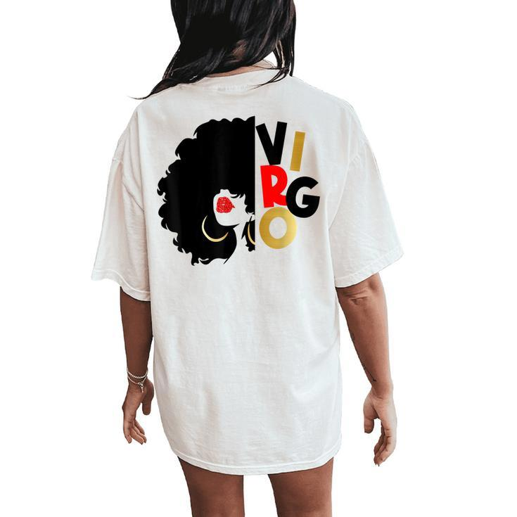Black Birthday Melanin Girl Virgo Queen Women's Oversized Comfort T-Shirt Back Print