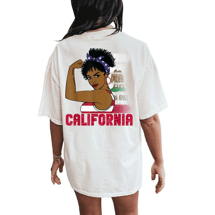 California Flag Girl California Flag State Pride Women's Oversized Comfort T-Shirt Back Print