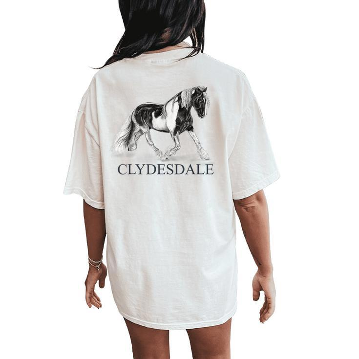 Clydesdale Equestrian Horse Lover Women's Oversized Comfort T-Shirt Back Print