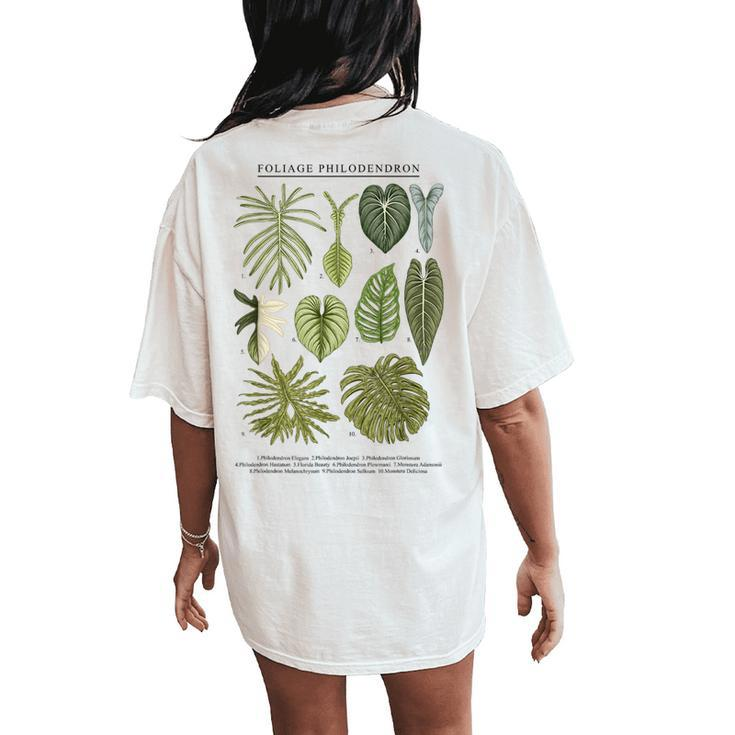 Foliage Philodendron Aroid Plants Lover Anthurium Women's Oversized Comfort T-Shirt Back Print