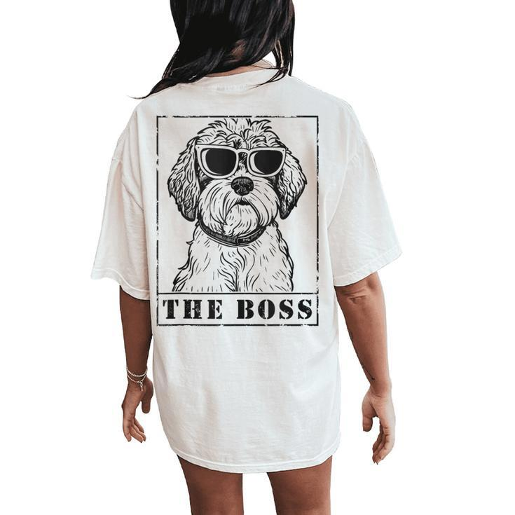The Boxerdoodle Boss Mom Dad Dog Lover Women's Oversized Comfort T-Shirt Back Print