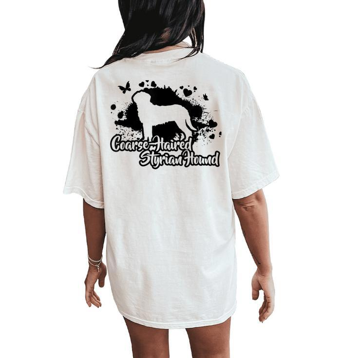 Proud Coarse-Haired Styrian Hound Dog Mom Dog Women's Oversized Comfort T-Shirt Back Print