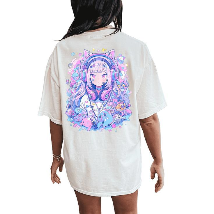 Gamer Girl Pastel Japan Anime Streamer Japanese Women's Oversized Comfort T-Shirt Back Print