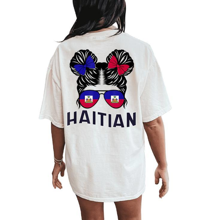 Haitian Heritage Month Haiti Haitian Girl Pride Flag Women's Oversized Comfort T-Shirt Back Print