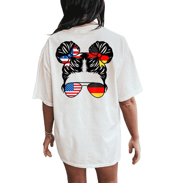 Half American Half German Girl Usa Germany Flag Patriot Women's Oversized Comfort T-Shirt Back Print