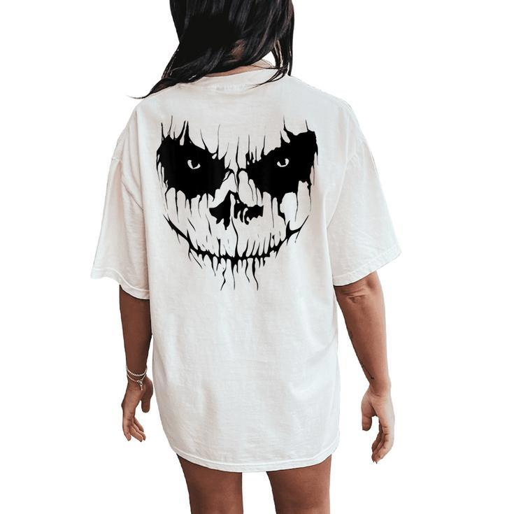 Jack O Latern Halloween Skull Horror Scary Skulls Halloween Skull  Women's Oversized Comfort T-Shirt Back Print