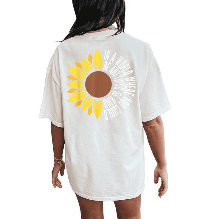 Be Kind Orange Flower Anti Bullying Awareness Unity Day Women's Oversized Comfort T-Shirt Back Print