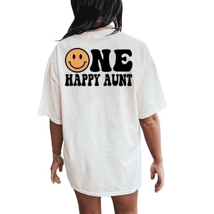 One Happy Dude 1St Birthday One Cool Aunt Family Matching Women's Oversized Comfort T-Shirt Back Print