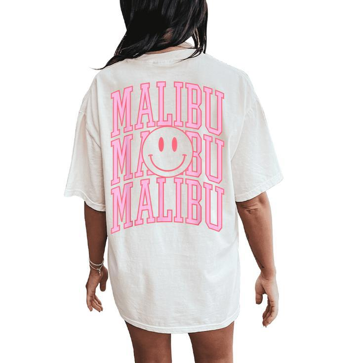 Preppy Varsity Pink Malibu California For N Girls Women's Oversized Comfort T-Shirt Back Print