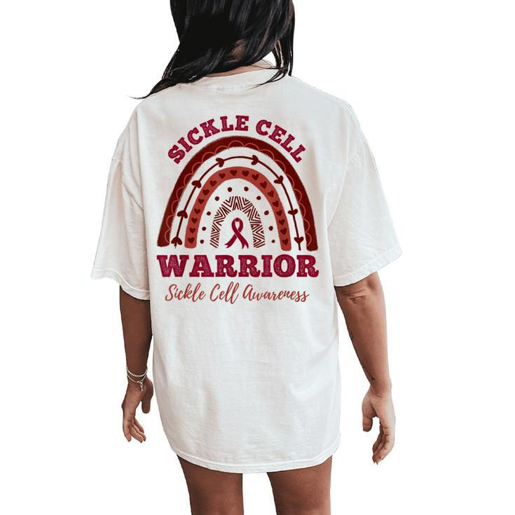 Sickle Cell Warrior Rainbow Sickle Cell Awareness Women's Oversized Comfort T-Shirt Back Print