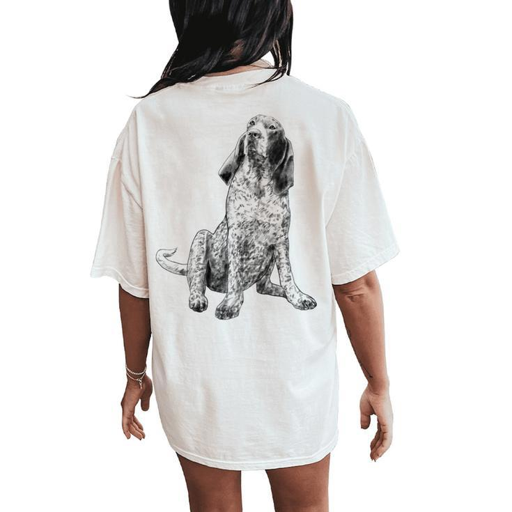 Sitting Dog American Gascon Hound Women's Oversized Comfort T-Shirt Back Print
