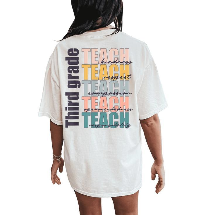Third Grade Teach 3Rd Grade Teacher Team Back To School Women's Oversized Comfort T-Shirt Back Print