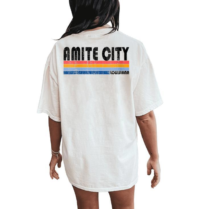 Vintage 70S 80S Style Amite City La Women's Oversized Comfort T-Shirt Back Print