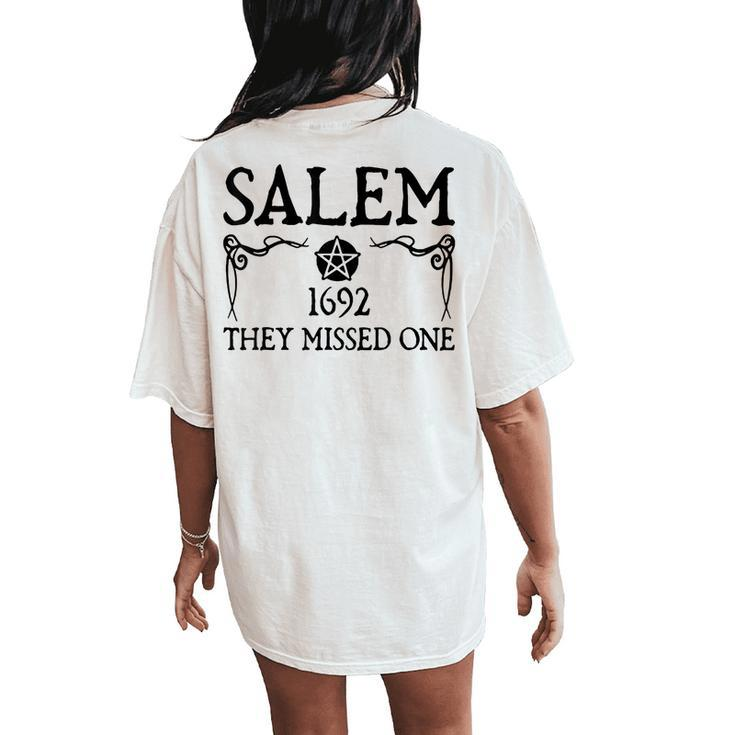 Vintage Halloween Costume Salem 1692 They Missed One Women's Oversized Comfort T-Shirt Back Print