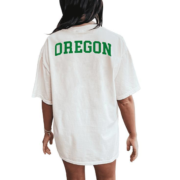 Vintage Oregon Oregon Classic Retro Green Women's Oversized Comfort T-Shirt Back Print