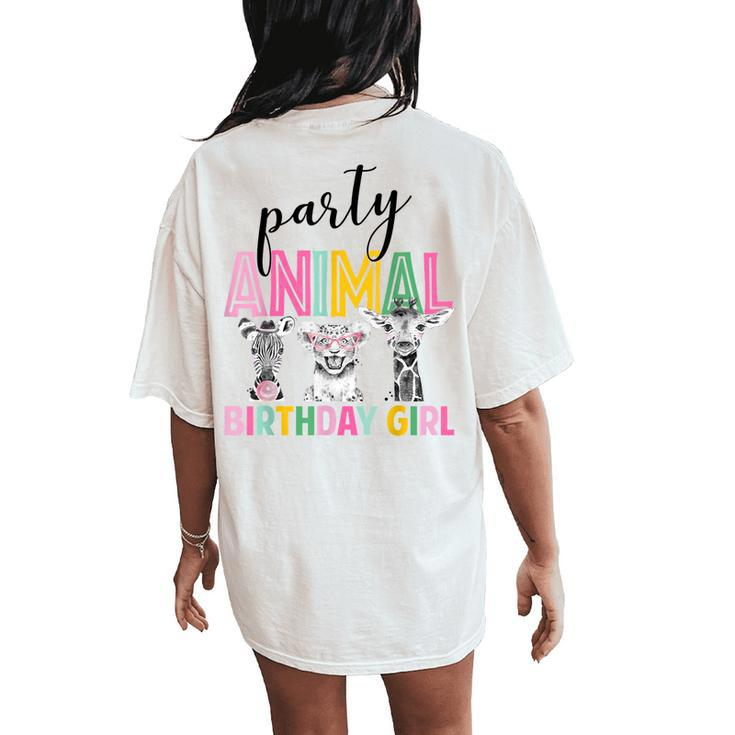 Wild Birthday Girl Zoo Party Safari Birthday Party Women's Oversized Comfort T-Shirt Back Print
