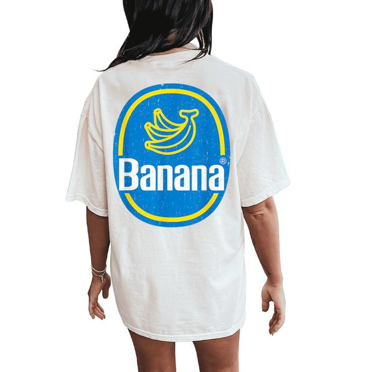 Yellow Banana Sticker Fruit Lazy Diy Easy Halloween Costume Women's Oversized Comfort T-Shirt Back Print