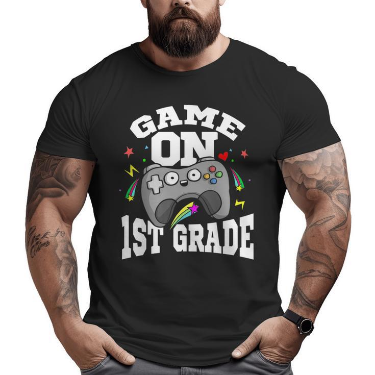 1St Grade Teacher & Student - Game On Video Controller  Gifts For Teacher Funny Gifts Big and Tall Men Graphic T-shirt
