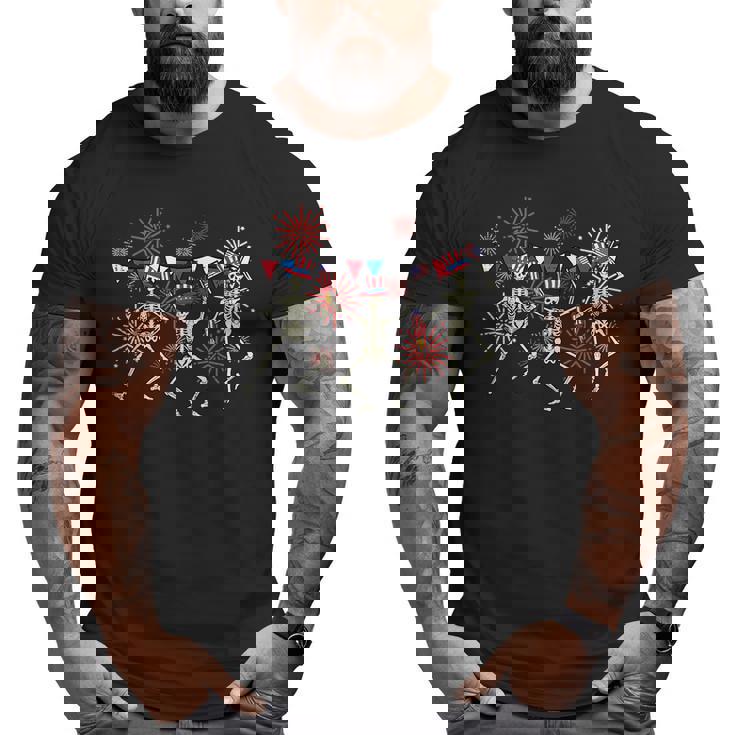 4Th Of July Dancing Skeletons Funny Patriotic Men Women Kids  Patriotic Funny Gifts Big and Tall Men Graphic T-shirt