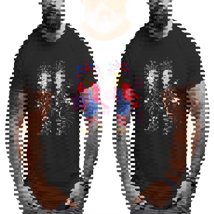 4Th Of July George Washington Griddy George Griddin Firework Big and Tall Men Graphic T-shirt