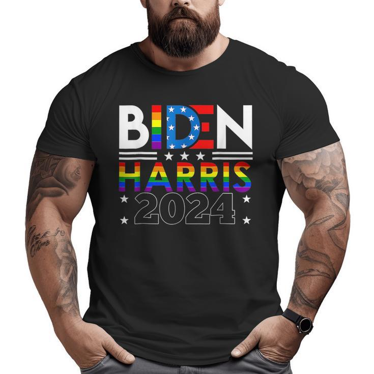 Biden Harris 2024 Rainbow Flag Gay Pride Lgbt Democrat  Pride Month Funny Designs Funny Gifts Big and Tall Men Graphic T-shirt