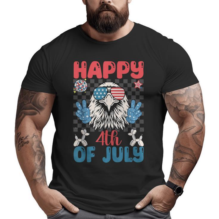 Funny Eagle Happy 4Th Of July Patriotic American Us Flag  Patriotic Funny Gifts Big and Tall Men Graphic T-shirt