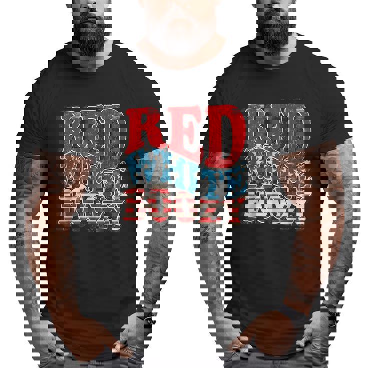 Retro Usa 4Th Of July America Flag Red White Boozy  Usa Funny Gifts Big and Tall Men Graphic T-shirt