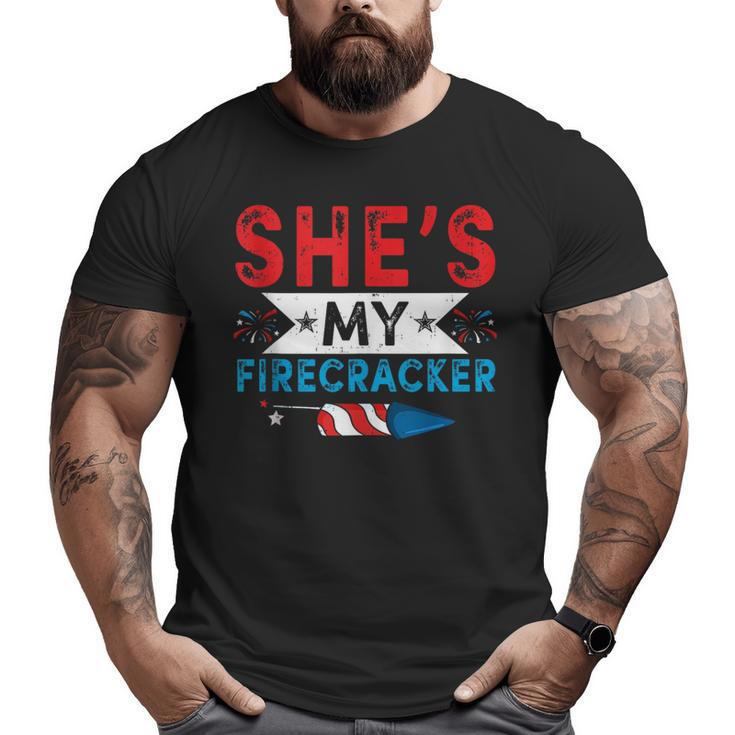 Shes My Firecracker His And Hers 4Th July Matching Couples  Big and Tall Men Graphic T-shirt