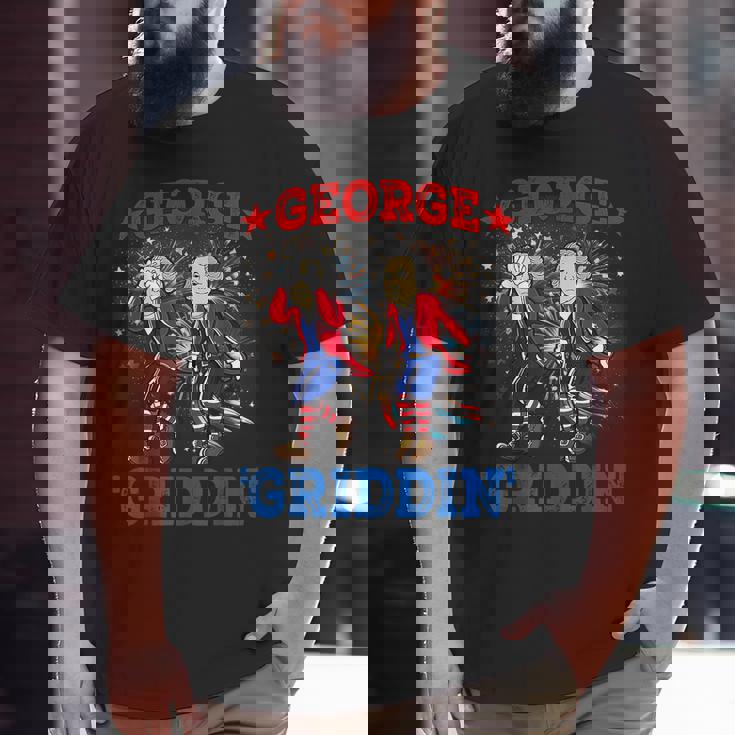 4Th Of July George Washington Griddy George Griddin Dancing Dancing Funny Gifts Big and Tall Men Graphic T-shirt