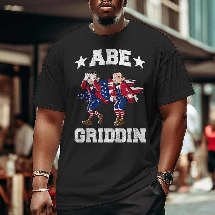 4Th Of July Abraham Lincoln Griddy Abe Griddin Big and Tall Men Graphic T-shirt