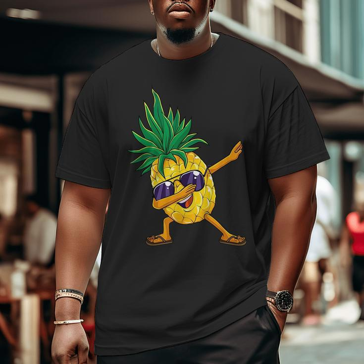 Dabbing Pineapple Hawaii Dab Dance Hawaiian Kids Big and Tall Men Graphic T-shirt