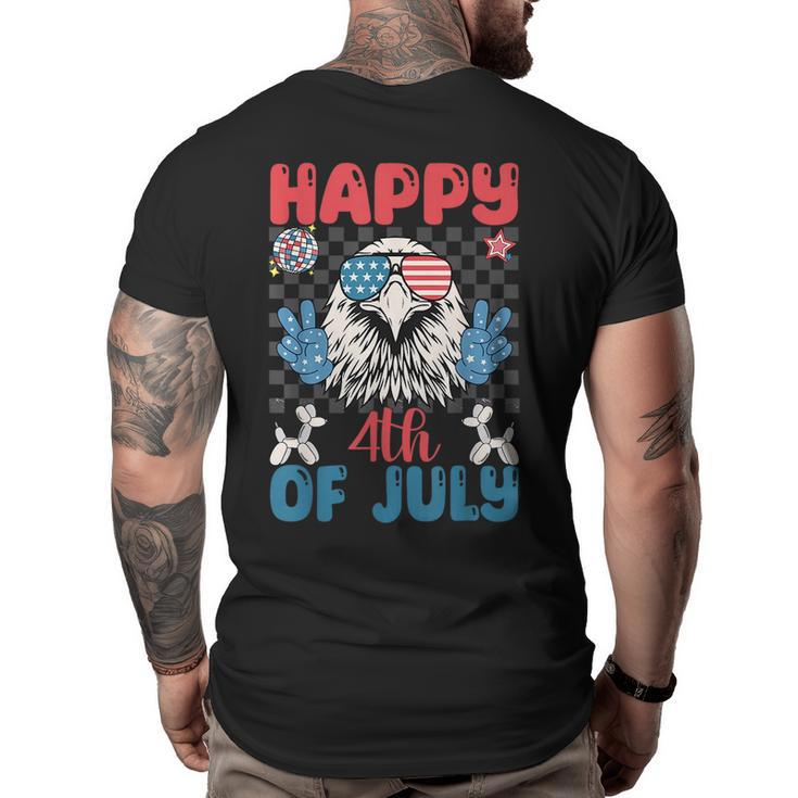 Funny Eagle Happy 4Th Of July Patriotic American Us Flag  Patriotic Funny Gifts Big and Tall Men Back Print T-shirt