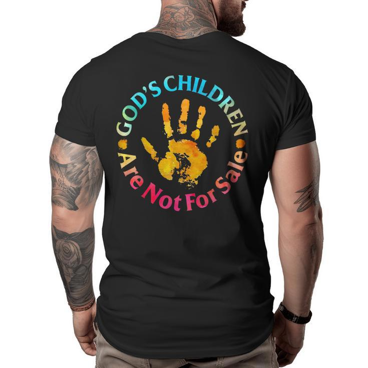 Gods Children Are Not For Sale Hand Prints  Big and Tall Men Back Print T-shirt