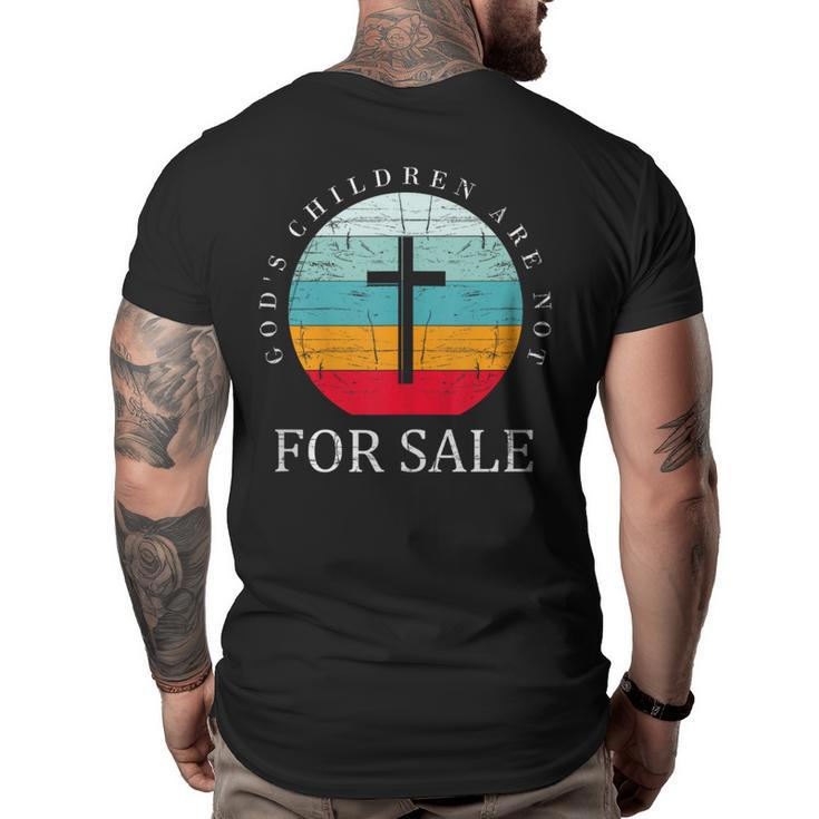 Gods Children Are Not For Sale Jesus Christian America Flag  Big and Tall Men Back Print T-shirt