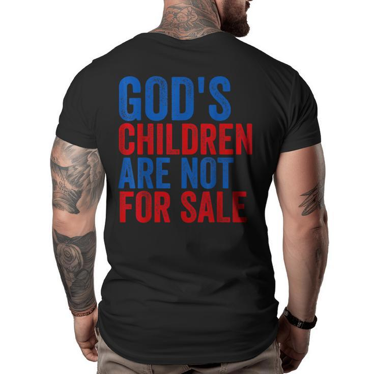 Gods Children Are Not For Sale Us American Flag Men Women  Big and Tall Men Back Print T-shirt