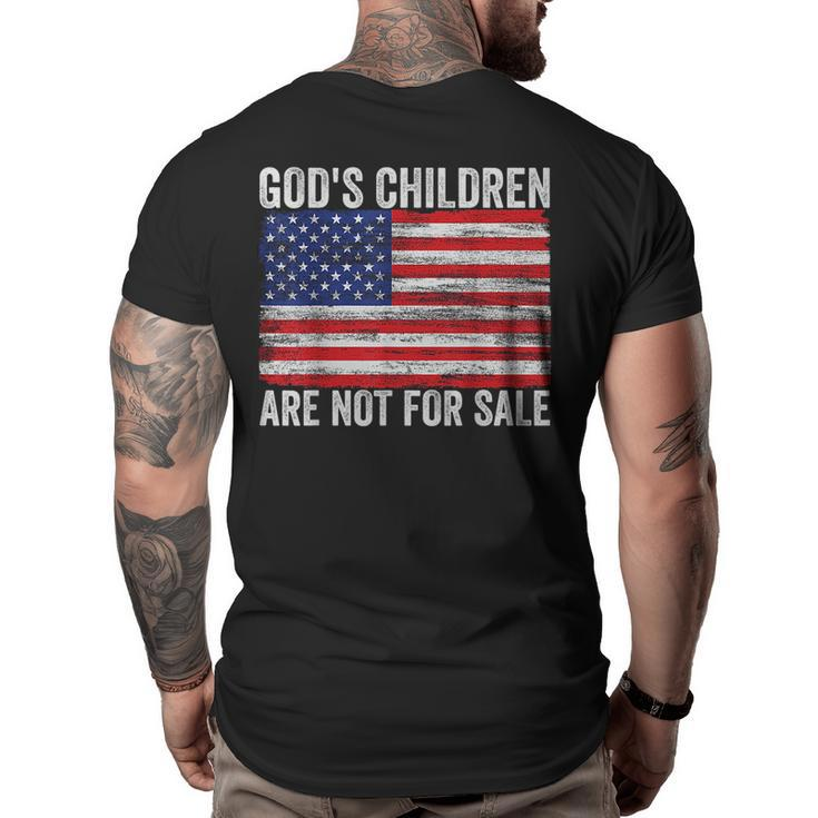 Gods Children Are Not For Sale Us Flag  Big and Tall Men Back Print T-shirt