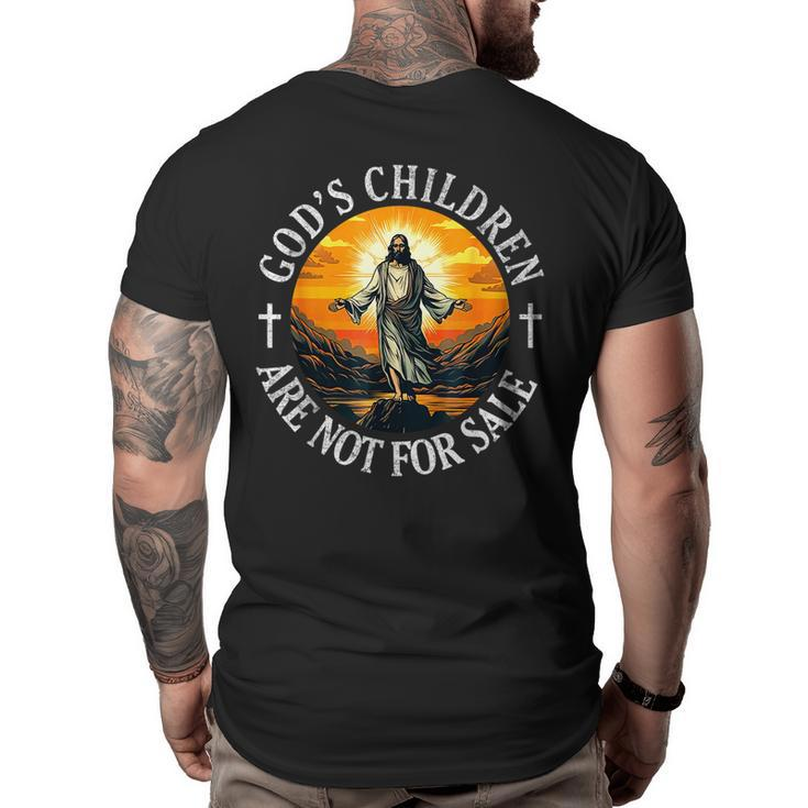 Gods Children Are Not For Sale Us Flag Christian Religion  Big and Tall Men Back Print T-shirt