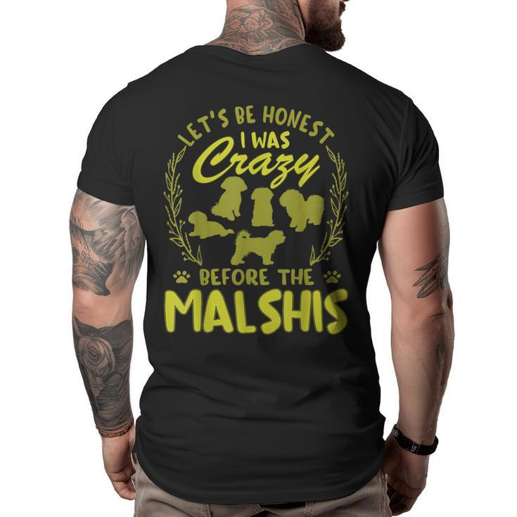 Lets Be Honest I Was Crazy Before Malshis  Big and Tall Men Back Print T-shirt