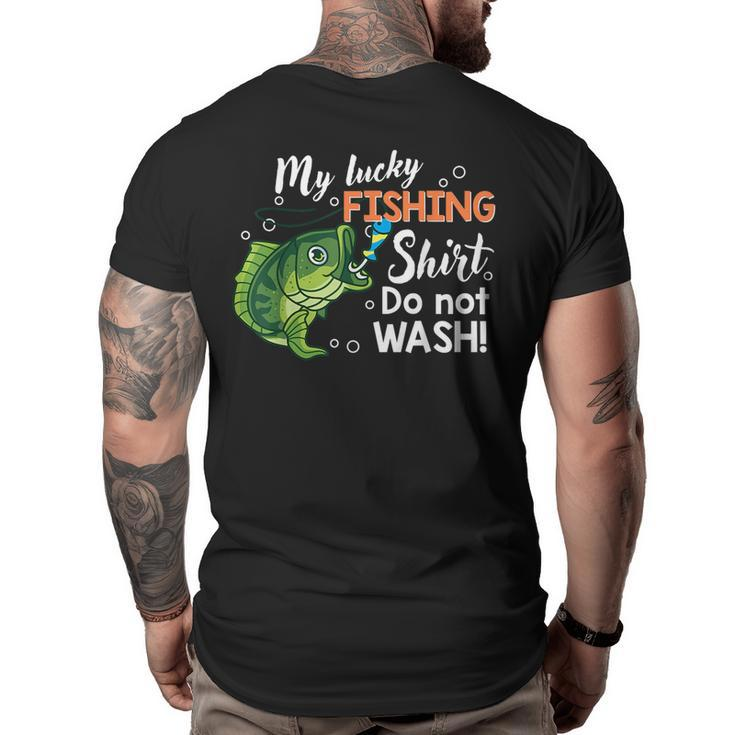 Lucky Fishing- Bass Fish Kids Youth Boy Men Women Funny  Gifts For Fish Lovers Funny Gifts Big and Tall Men Back Print T-shirt