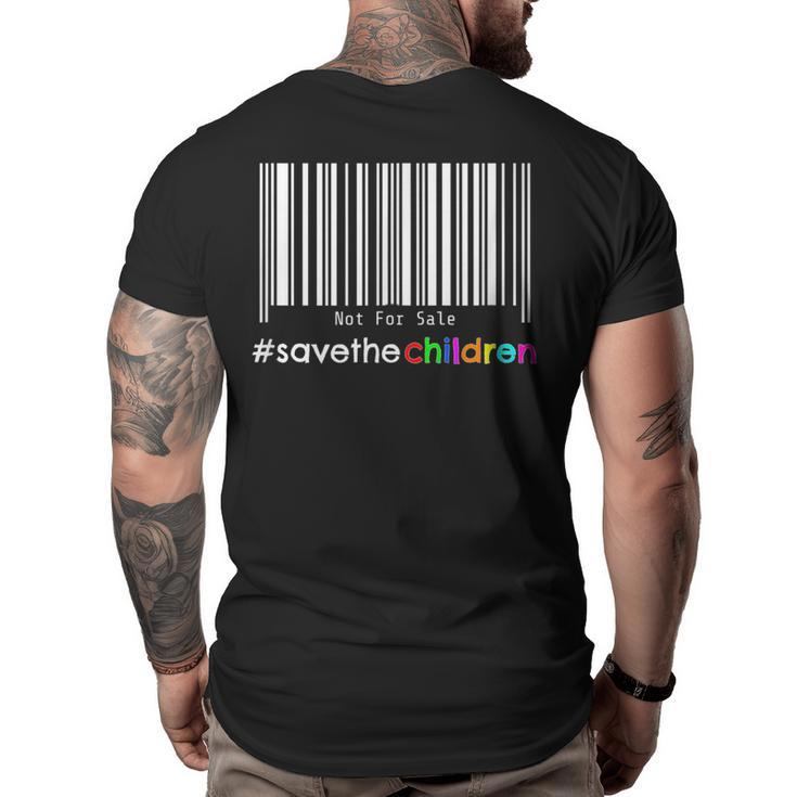 Stop Human Trafficking Bar Code Children Are Not For Sale  Big and Tall Men Back Print T-shirt