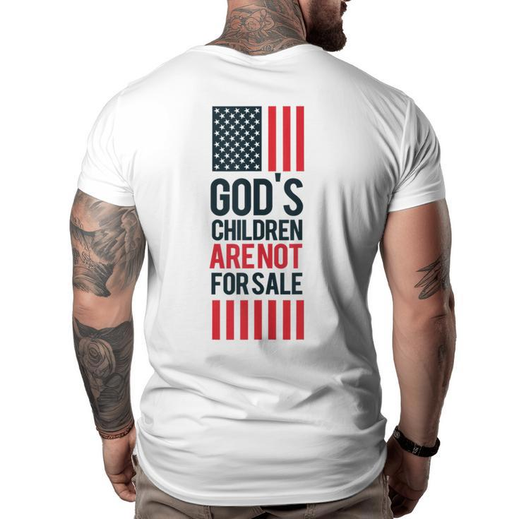 Gods Children Are Not For Sale America Flag  Big and Tall Men Back Print T-shirt