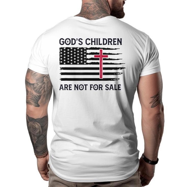 Gods Children Are Not For Sale American Flag Men Women  Big and Tall Men Back Print T-shirt