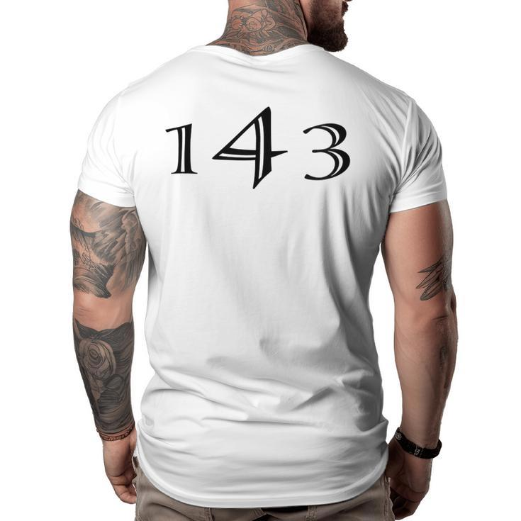 I Love You 143 Numeronym  Big and Tall Men Back Print T-shirt