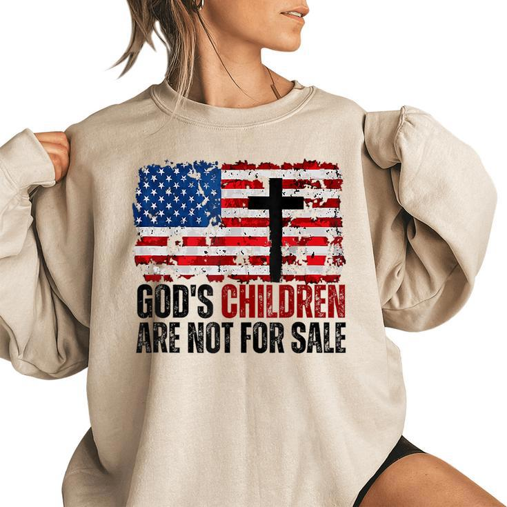 Gods Children Are Not For Sale Funny Women Oversized Sweatshirt