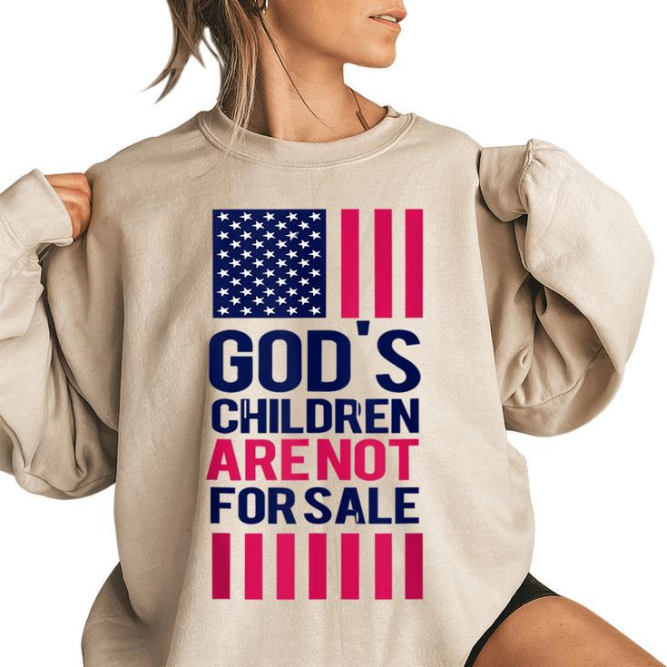Gods Children Are Not For Sale Funny Saying Gods Children  Women Oversized Sweatshirt
