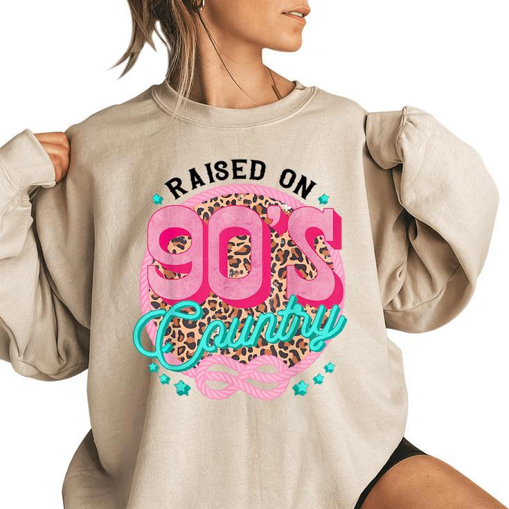 Raised On 90S Country Vintage Cow Look  Women Oversized Sweatshirt